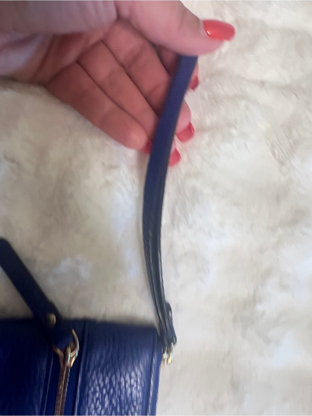 kate spade cobalt blue pebbled leather wristlet clutch - Picture 4 of 10